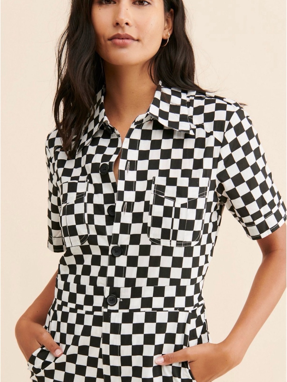 Anthropologie Saint Geraldine Marrs Checkered Coveralls/Jumpsuit - Picture 3 of 11